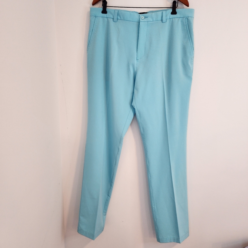 Sligo Mens 36 x 34 Golf Pants Light Turquoise Performance Flat Front Pockets